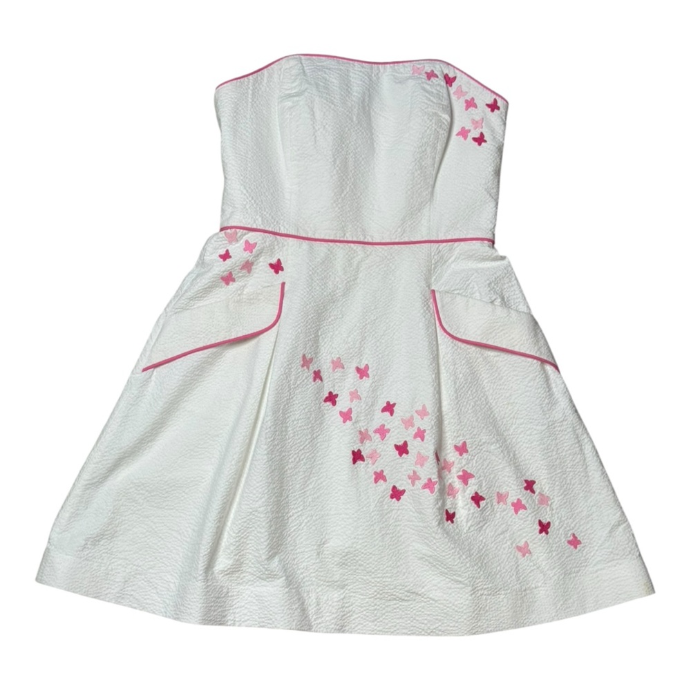 Lilly Pulitzer Blossom Spring Fling Placed Embroidery Seersucker Dress 6 - Picture 5 of 14